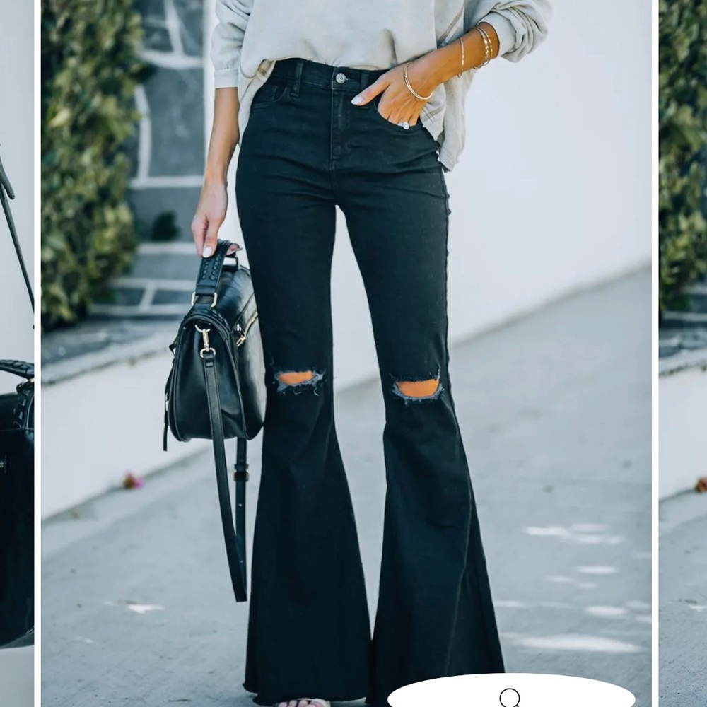 NEW! ASHBY HIGH RISE DISTRESSED BELL BOTTOM DENIM - NEVER WORN